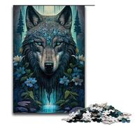 Rompecabezas de 1000 Piezas para Adultos diseño de Mandala de Lobo en la Jungla Juego Educativo para cumpleaños y Navidad 75 x 50 cm