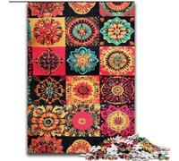 Rompecabezas de 1000 Piezas para Adultos, diseño de Mandala y Flores, Apto para Mayores de 14 años Toda la Familia 50x75cm