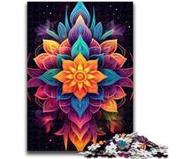 Rompecabezas de 1000 Piezas para Adultos, diseño de Mandalas florecientes, Ideal para Pasar el rato en casa, con póster y Hoja de Trivia a Juego (75x50cm)