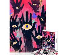 Rompecabezas de 1000 Piezas para Adultos diseño de Manos con Ojos de Hamsa Juguete Raro para decoración de Pared Gran Regalo y Juego de relajación con Piezas de Formas aleatorias Totalmente