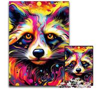 Rompecabezas de 1000 Piezas para Adultos, diseño de Mapache Rosa, Rompecabezas de Alta dificultad para Adolescentes, 50x75cm/19,68x29,52 Pulgadas
