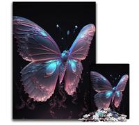Rompecabezas de 1000 Piezas para Adultos, diseño de Mariposa Rosa y Morada, Padres, Parejas y Amigos a Partir de 14 años, 50x75cm/19,68x29,52 Pulgadas.