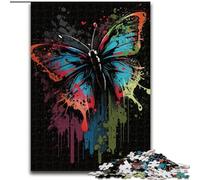 Rompecabezas de 1000 Piezas para Adultos, diseño de Mariposas de Madera, Ideal como decoración o Regalo de cumpleaños, 50x75cm, Ideal para familias y cumpleaños
