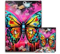 Rompecabezas de 1000 Piezas para Adultos, diseño de Mariposas, Grafiti, cartón, Juego Interactivo Familiar, Regalo Artesanal con Ilustraciones Coloridas, 26x38cm/10,23x14,96 Pulgadas.
