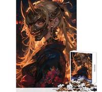 Rompecabezas de 1000 Piezas para Adultos diseño de máscara de Demonio Juguete antiestrés Regalo de cumpleaños Juegos educativos interacción Entre Padres e Hijos tamaño 38x52cm