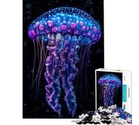 Rompecabezas de 1000 Piezas para Adultos diseño de Medusas Azules Juegos educativos Juguetes didácticos Regalos de cumpleaños una Obra de Arte tamaño 75x50cm