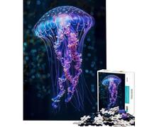 Rompecabezas de 1000 Piezas para Adultos diseño de Medusas moradas y Azules Juegos educativos Juguetes didácticos Regalos de cumpleaños una Obra de Arte tamaño 38x26cm