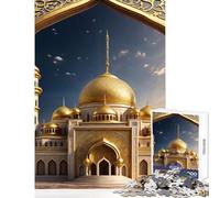 Rompecabezas de 1000 Piezas para Adultos diseño de Mezquita Dorada Ideal para Decorar el hogar Juego Educativo Actividades Divertidas en casa tamaño 38x52cm