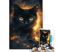 Rompecabezas de 1000 Piezas para Adultos diseño de Mirada Felina ardiente Ideal para Adolescentes Rompecabezas de Juguete decoración de Pared Gamers (tamaño 50x75cm)
