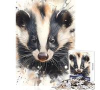 Rompecabezas de 1000 Piezas para Adultos diseño de Mofeta Acuarela Juguetes para Hacer uno Mismo Regalos para Amigos Secretos Juego práctico para Mejorar el Amor en Pareja tamaño 38x52cm