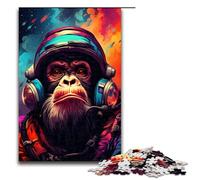 Rompecabezas de 1000 Piezas para Adultos diseño de Mono Astronauta de Splatters Un montón de Ideas de Regalo de Juguetes educativos intelectuales descompresores de Colores Gruesos de 75 x 50 cm