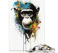 Rompecabezas de 1000 Piezas para Adultos, diseño de Mono I, de Madera, Familiares y Amigos, 1000 Piezas (75 x 50 cm)