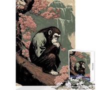 Rompecabezas de 1000 Piezas para Adultos diseño de Mono Ukiyo E Fabricado en Japón y China Juego Educativo de 1000 Piezas Excelentes Regalos y Juguetes para Toda la Familia (38x26cm)
