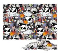 Rompecabezas de 1000 Piezas para Adultos diseño de Monstruo de Dibujos Animados Ideal como Juego Educativo Regalo artístico (tamaño 38 x 26 cm)