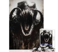 Rompecabezas de 1000 Piezas para Adultos diseño de Monstruo Negro antiestrés Ideal para cumpleaños Juegos relajantes y desafiantes (tamaño 50x75cm)