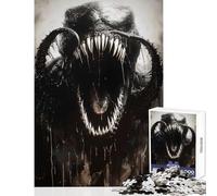 Rompecabezas de 1000 Piezas para Adultos diseño de Monstruo Negro Juguete Educativo Regalo de cumpleaños Juego práctico Ideal para decoración de Escritorio (tamaño 38x52cm)
