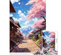 Rompecabezas de 1000 Piezas para Adultos diseño de montaña Fuji Pastel Juguetes antiestrés Regalo de cumpleaños Juego Imposible con Piezas de Formas aleatorias Totalmente entrelazadas tamaño 38x52cm