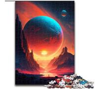 Rompecabezas de 1000 Piezas para Adultos,diseño de montañas de Planetas Coloridos,Hecho de Madera, cumpleaños,Navidad y Halloween,decoración artística DIY,Regalo de cumpleaños