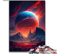 Rompecabezas de 1000 Piezas para Adultos, diseño de montañas de Planetas Coloridos, Hecho de Madera, Ideal para Regalar en Navidad, cumpleaños, Halloween, Humor y Detalles de 50x75cm