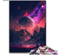 Rompecabezas de 1000 Piezas para Adultos,diseño de montañas de Planetas Coloridos,Hecho de Madera,Ideal para diversión Familiar,relajación y Regalos navideños 50x75cm y diversión Familiar Regalo