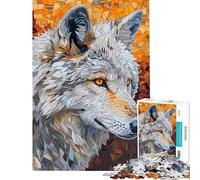 Rompecabezas de 1000 Piezas para Adultos diseño de Mosaico de Lobo Juego Divertido para aliviar el estrés e interacción Entre Padres e Hijos (tamaño 38x52cm)