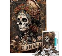Rompecabezas de 1000 Piezas para Adultos diseño de Mujer del Día de Muertos Ideal para Adolescentes con patrón de Montaje para la interacción Entre Padres e Hijos Ideal para cumpleaños y como Regalo