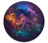 Rompecabezas de 1000 Piezas para Adultos, diseño de Nebulosa de Pulpo, Redondo, decoración del hogar, 67,5 x 67,5 cm