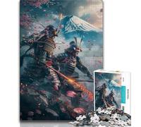 Rompecabezas de 1000 Piezas para Adultos, diseño de Ninja al pie del Monte Fuji, Ideal para Actividades Familiares, decoración de Pared del hogar (75x50cm)