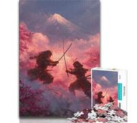 Rompecabezas de 1000 Piezas para Adultos, diseño de Ninja al pie del Monte Fuji, Ideal para familias, Ideal como Juguete de Bricolaje para Decorar la Pared del hogar (tamaño 38x26cm)