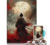 Rompecabezas de 1000 Piezas para Adultos, diseño de Ninja bajo la Luna de Sangre, Ideal para Actividades Familiares, Decorar la Pared del hogar (tamaño 75x50cm)