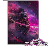 Rompecabezas de 1000 Piezas para Adultos, diseño de Ninja japonés de neón Un desafiante Rompecabezas DIY para entusiastas, Relajarse tamaño 26x38cm