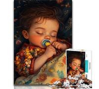 Rompecabezas de 1000 Piezas para Adultos, diseño de niño durmiendo, para Adolescentes, Ideal para aliviar el estrés, un desafío difícil, decoración única para el hogar y Regalos (tamaño 75x50cm)