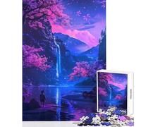 Rompecabezas de 1000 Piezas para Adultos diseño de Noches de neón serenas Juguetes de decoración para el hogar Regalo de cumpleaños Juegos educativos difícil y desafiante tamaño 50x75cm