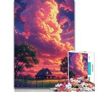 Rompecabezas de 1000 Piezas para Adultos, diseño de Nubes de Colores, Ideal para Adolescentes, Actividad para el hogar, Ideal para días de Lluvia (tamaño 38x26cm)