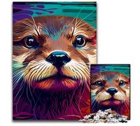 Rompecabezas de 1000 Piezas para Adultos, diseño de Nutria, desafiantes Rompecabezas a Color, Día de la Madre, cumpleaños y Navidad, 50x75cm/19,68x29,52 Pulgadas.