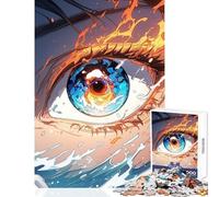 Rompecabezas de 1000 Piezas para Adultos diseño de Ojo ardiente con Reflejo de Agua Juguete Educativo Gran Regalo Juegos de relajación Actividades Divertidas en casa tamaño 50x75cm