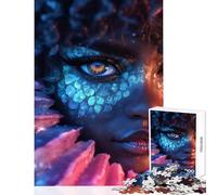 Rompecabezas de 1000 Piezas para Adultos diseño de Ojo de Sirena místico Ideal para decoración del hogar Regalo de cumpleaños Juego Educativo con póster y Hoja de Trivia a Juego 38x52cm