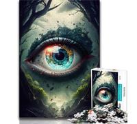 Rompecabezas de 1000 Piezas para Adultos, diseño de Ojo de Viento, Juego de Preguntas y respuestas, decoración de Pared, cumpleaños y Navidad (tamaño 38x26cm)