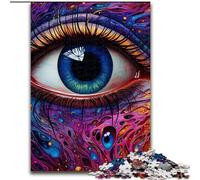 Rompecabezas de 1000 Piezas para Adultos, diseño de Ojos psicodélicos, de Madera, Ideal para Adolescentes y coleccionistas, Ideal para decoración del hogar y Regalo de Viaje, 1000 Piezas(50x75cm)