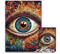 Rompecabezas de 1000 Piezas para Adultos, diseño de Ojos psicodélicos, de Madera, Juego Interactivo Familiar, Regalo Artesanal con Ilustraciones Coloridas, 50x75cm/19,68x29,52 Pulgadas.