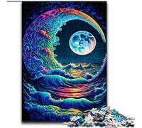 Rompecabezas de 1000 Piezas para Adultos,diseño de Olas de Colores,Hecho de Madera Padres,Parejas y Amigos Mayores de 14 años 50x75cm Ideal para cumpleaños,Vacaciones