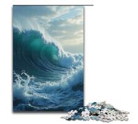 Rompecabezas de 1000 Piezas para Adultos diseño de Olas de Pino (38 x 26 cm) de Madera Ideal para aliviar el estrés.
