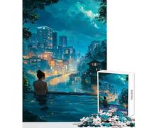 Rompecabezas de 1000 Piezas para Adultos diseño de Onsen Frente al mar Ideal para Decorar el hogar Regalo Ideal Juego práctico Cada Pieza es única Tamaño 38x26cm