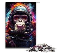 Rompecabezas de 1000 Piezas para Adultos diseño de orangután piloto Pintura a Color Divertido Juego Familiar antiestrés desafío difícil 75 x 50 cm