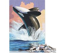 Rompecabezas de 1000 Piezas para Adultos, diseño de Orca, Vintage, Cuadrado, de Madera, para decoración del hogar, 1000 Piezas (75 x 50 cm)