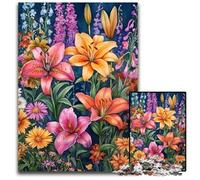 Rompecabezas de 1000 Piezas para Adultos, diseño de orquídeas, de cartón, Ideal para la diversión Familiar, Ideal para Decorar escritorios de 14+, 26x38cm