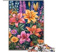 Rompecabezas de 1000 Piezas para Adultos, diseño de orquídeas, Juego Interactivo Familiar, desafío Mental, 50x75cm