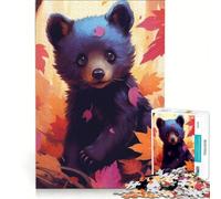 Rompecabezas de 1000 Piezas para Adultos, diseño de osezno, Ideal para decoración de Pared, interacción Entre Padres e Hijos, Perfecto como Regalo 38x26cm
