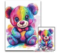 Rompecabezas de 1000 Piezas para Adultos, diseño de Osito de Peluche, de Madera, Ideal para Pasar el rato y aliviar el estrés Una Obra de Arte para niños de 14 años, 50x75cm