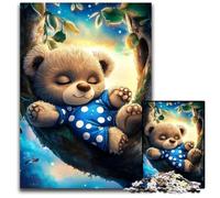 Rompecabezas de 1000 Piezas para Adultos, diseño de Osito de Peluche durmiendo, de cartón, Colorido, para decoración del hogar y Juego Interactivo Familiar, 26x38cm